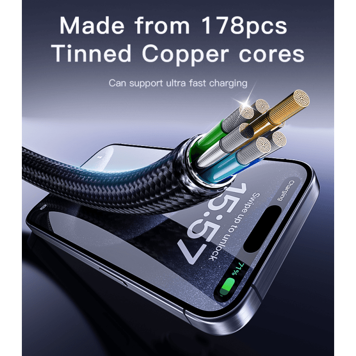 � كابل YESIDO CA183 Type-C إلى Type-C — 2 متر / 60W-3